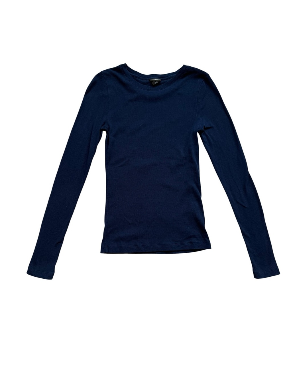 Club Monaco Women's Long Sleeve Tee in Navy Blue